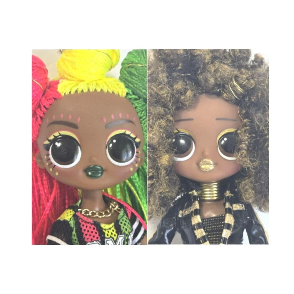 LOL Surprise OMG Queens SWAYS Neon Hair & Royal Bee Fashion Dolls Lot of 2